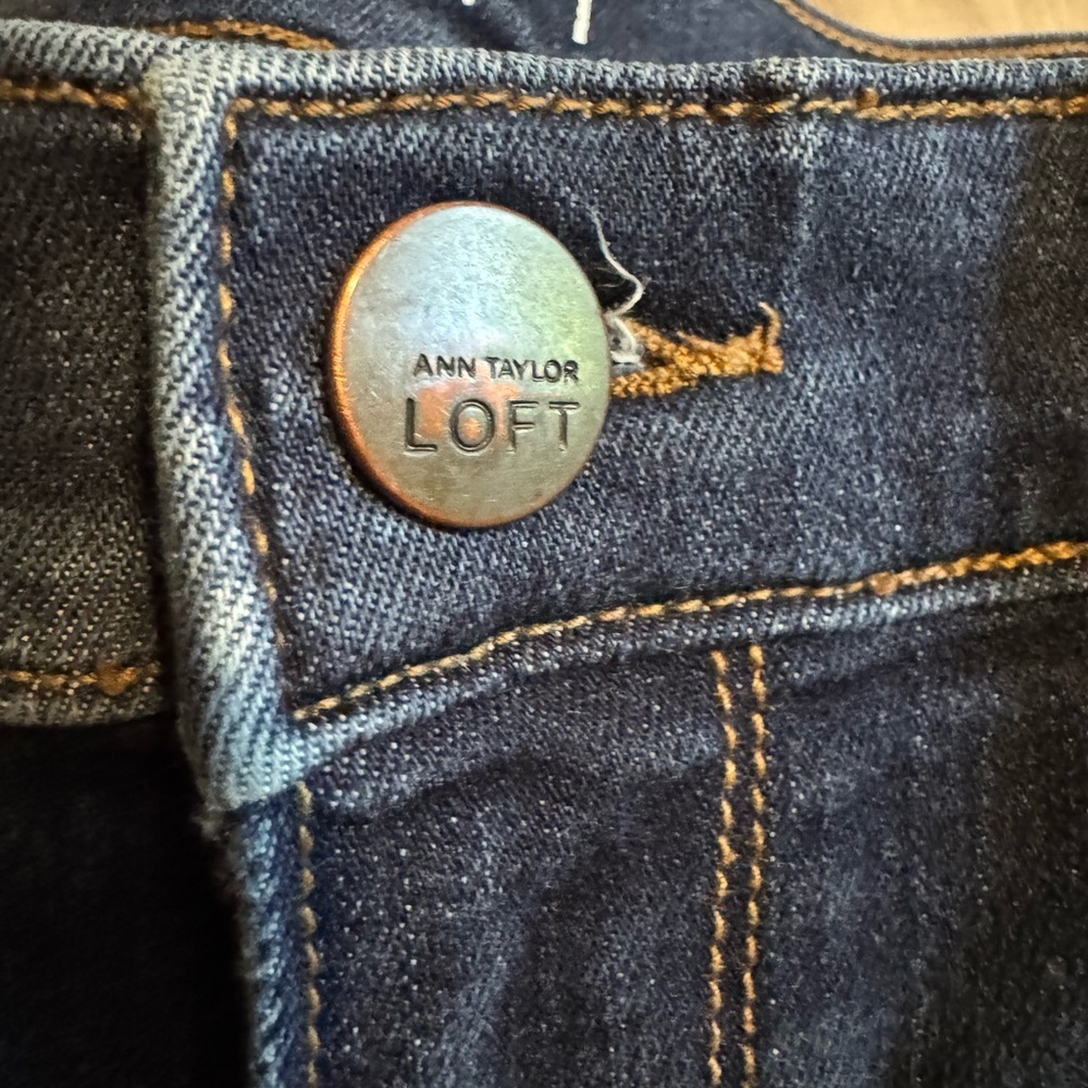 Dark Blue Women's Jeans Ann Taylor LOFT skinny ankle. Size 2 petite - Picture 7 of 7